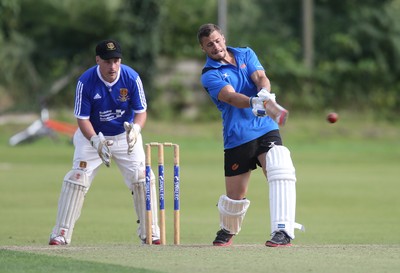 130714 - Usk Cricket Club v Newport Gwent Dragons, Charity T20 Cricket match, Usk -  