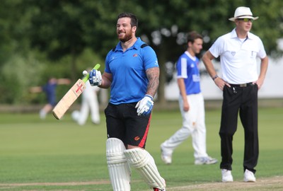 130714 - Usk Cricket Club v Newport Gwent Dragons, Charity T20 Cricket match, Usk -  