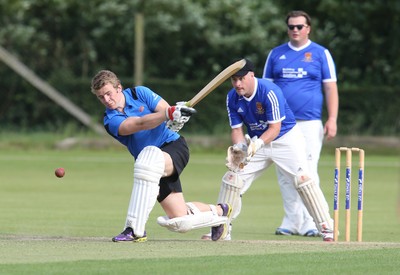 130714 - Usk Cricket Club v Newport Gwent Dragons, Charity T20 Cricket match, Usk -  