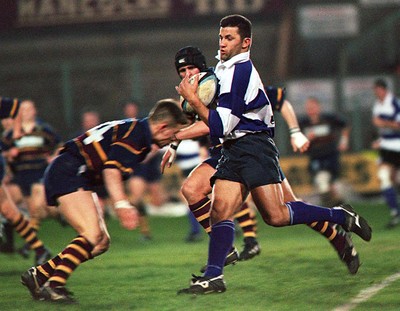 170398 - UWIC v Toulouse - The Times Student Rugby European Championships -  Stephane Longo of Toulouse takes on Chris Wall