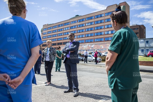 220720 - Picture shows Welsh Health Security Vaughan Gething visiting Royal Gwent Hospital in Newport about how they coped during the peak of the coronavirus outbreak