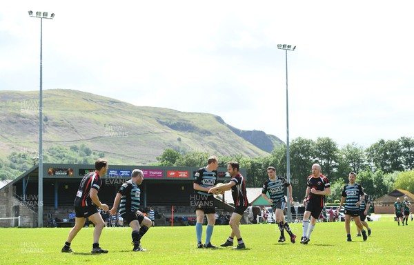 210522 - Veterans Touch Rugby Festival at Ystradgynlais - A general view of action during Vets Touch Rugby Festival