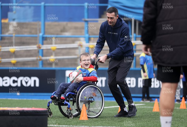 080223 - Picture shows the first VI (Visually Impaired) rugby session for kids held at Cardiff Arms Park