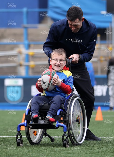080223 - Picture shows the first VI (Visually Impaired) rugby session for kids held at Cardiff Arms Park