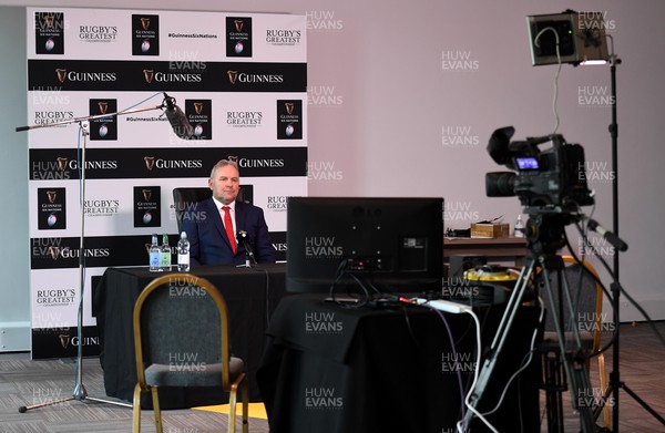 270121 - Virtual Guinness Six Nations Launch - Wales head coach Wayne Pivac talks media during the virtual Guinness Six Nations Launch from the Wales team hotel near Cardiff