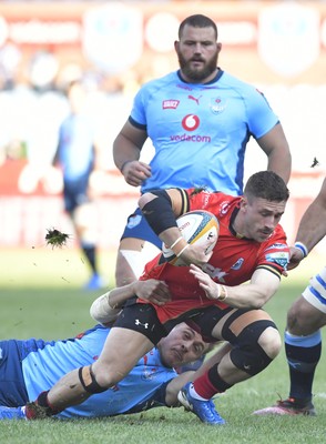 100525 - Vodacom Bulls v Cardiff Rugby - United Rugby Championship - Harri Millard of Cardiff with the ball