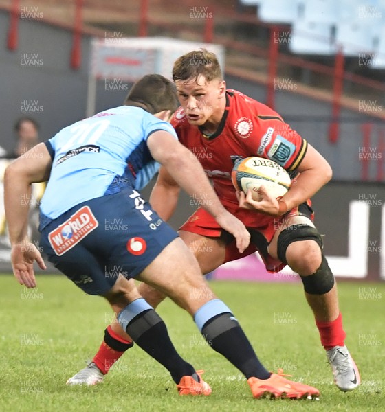 100525 - Vodacom Bulls v Cardiff Rugby - United Rugby Championship -  Alex Mann of Cardiff with the ball