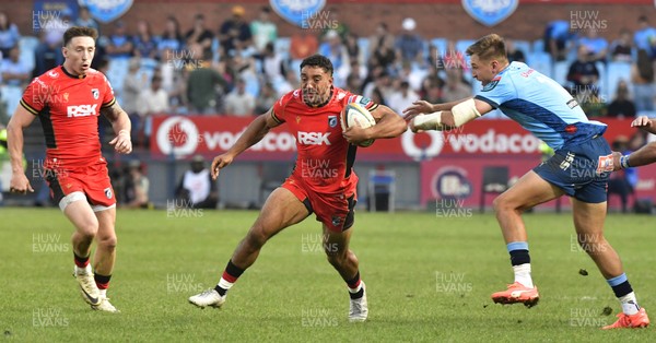 100525 - Vodacom Bulls v Cardiff Rugby - United Rugby Championship -  Gabriel Hamer-Web of Cardiff with the ball