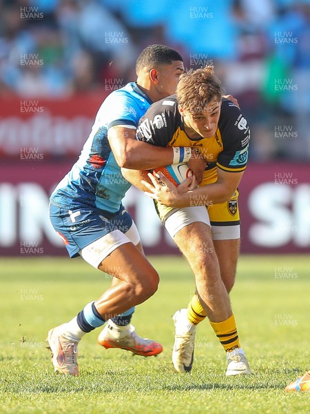 170525 - Vodacom Bulls v Dragons RFC - United Rugby Championship - Huw Anderson of Dragons is tackled