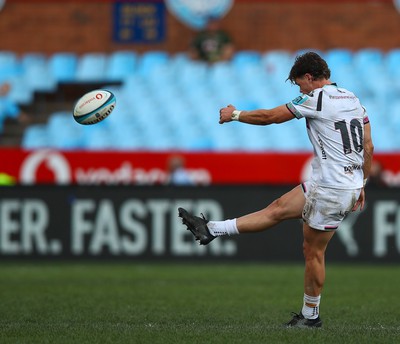 270424 - Vodacom Bulls v Ospreys - United Rugby Championship - Jack Walsh of Ospreys kicks 