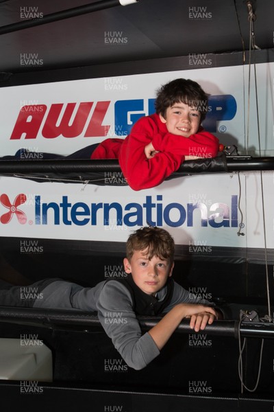 270518 - Volvo Ocean Race, Cardiff Bay -  Youngsters enjoy a race boat experience 