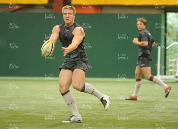 10.07.08 - Wales Sevens Training - Andy Powell in action during training. 