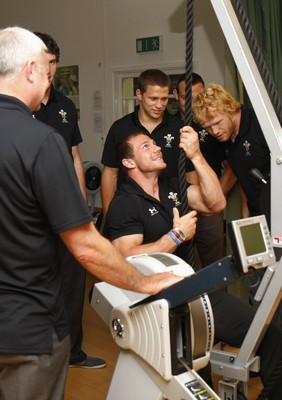 07.09.10 Wales 7's Commonwealth Training Squad - The Medical Rehabilitation unit: Hedly Hall -  Wales' 7's squad try out some of the rehab equipment. 