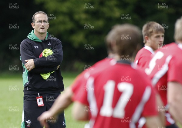 07.09.10 Wales 7's Commonwealth Training Squad -  Paul John oversees matters during squad training at RAF Halten. 