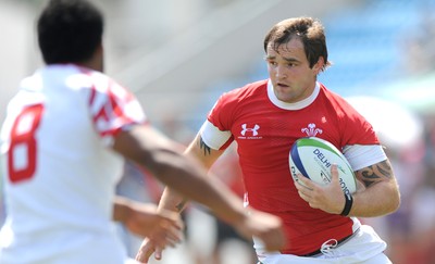 11.10.10 - Wales v Tonga - Commonwealth Games Sevens Delhi 2010 -  Rhys Shellard of Wales. 