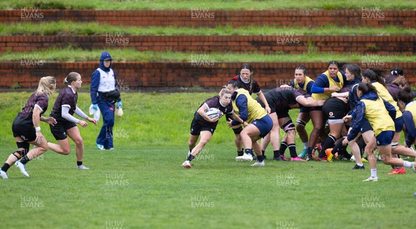 171023 - Wales Women and France Women combined training session - Keira Bevan breaks during a combined training session against France Women ahead of their first matches in WXV1