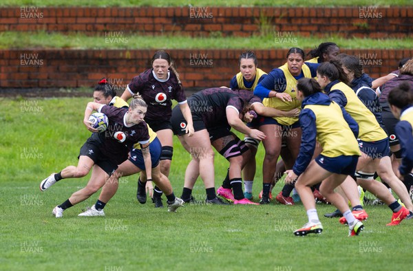 171023 - Wales Women and France Women combined training session - Keira Bevan breaks during a combined training session against France Women ahead of their first matches in WXV1
