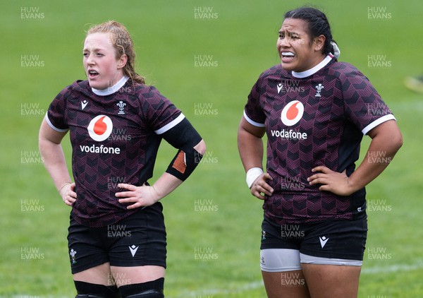 171023 - Wales Women and France Women combined training session - Abbie Fleming and Sisilia Tuipulotu during a combined training session against France Women ahead of their first matches in WXV1