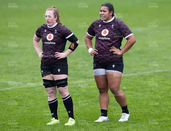 171023 - Wales Women and France Women combined training session - Abbie Fleming and Sisilia Tuipulotu during a combined training session against France Women ahead of their first matches in WXV1
