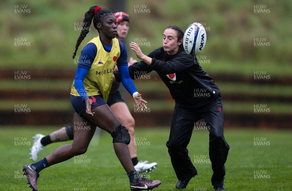 171023 - Wales Women and France Women combined training session - during a combined training session at Rugby League Park in Wellington against France Women ahead of their first matches in WXV1
