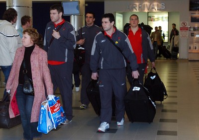 Wales Arrive at Cardiff Airport 270206