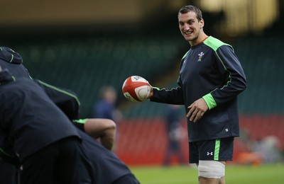 071114 - Wales Captains Run, Cardiff -Wales captain Sam Warburton during the Captains Run at the Millennium Stadium ahead of the game against Australia