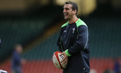 071114 - Wales Captains Run, Cardiff -Wales captain Sam Warburton during the Captains Run at the Millennium Stadium ahead of the game against Australia