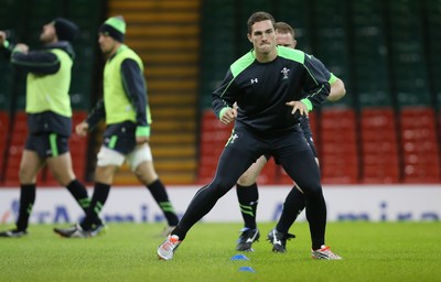 071114 - Wales Captains Run, Cardiff -Wales' George North during the Captains Run at the Millennium Stadium ahead of the game against Australia