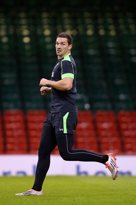 071114 - Wales Captains Run, Cardiff -Wales' George North during the Captains Run at the Millennium Stadium ahead of the game against Australia