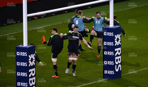 130315 - Wales Rugby Training -Sam Warburton and Dan Lydiate during training