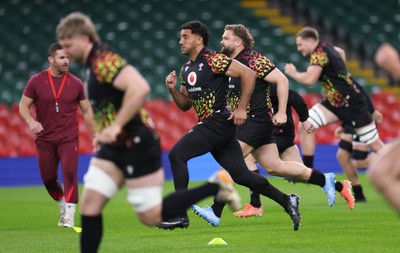 200226 - Wales Captain’s run - Gabriel Hamer-Webb of Wales during Captain’s run ahead of their Six Nations match against Scotland
