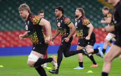 200226 - Wales Captain’s run - Gabriel Hamer-Webb of Wales during Captain’s run ahead of their Six Nations match against Scotland