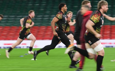 200226 - Wales Captain’s run - Gabriel Hamer-Webb of Wales during Captain’s run ahead of their Six Nations match against Scotland