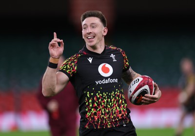 200226 - Wales Captain’s run - Josh Adams of Wales during Captain’s run ahead of their Six Nations match against Scotland