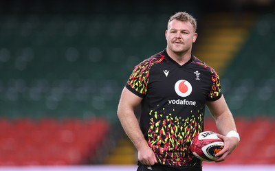 200226 - Wales Captain’s run - Dewi Lake of Wales during Captain’s run ahead of their Six Nations match against Scotland