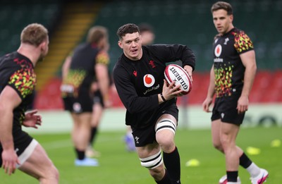 200226 - Wales Captain’s run - James Botham of Wales during Captain’s run ahead of their Six Nations match against Scotland