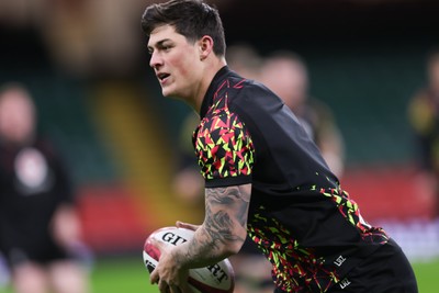 200226 - Wales Captain’s run - Louis Rees-Zammit of Wales during Captain’s run ahead of their Six Nations match against Scotland