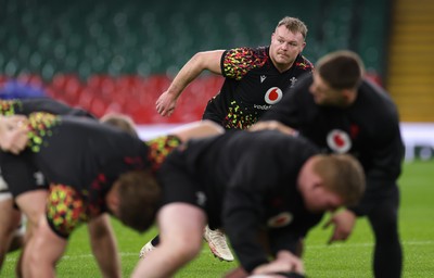 200226 - Wales Captain’s run - Dewi Lake of Wales during Captain’s run ahead of their Six Nations match against Scotland