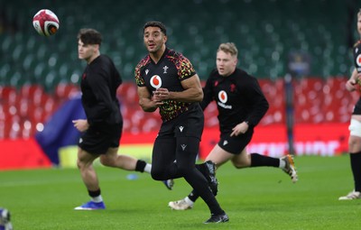 200226 - Wales Captain’s run - Gabriel Hamer-Webb of Wales during Captain’s run ahead of their Six Nations match against Scotland
