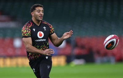 200226 - Wales Captain’s run - Gabriel Hamer-Webb of Wales during Captain’s run ahead of their Six Nations match against Scotland