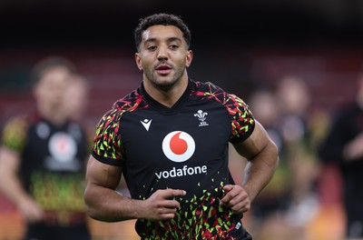 200226 - Wales Captain’s run - Gabriel Hamer-Webb of Wales during Captain’s run ahead of their Six Nations match against Scotland