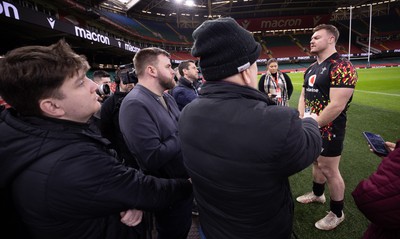 200226 - Wales Captain’s run - Dewi Lake of Wales speaks to media during Captain’s run ahead of their Six Nations match against Scotland
