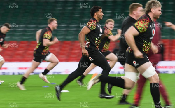 200226 - Wales Captain’s run - Gabriel Hamer-Webb of Wales during Captain’s run ahead of their Six Nations match against Scotland