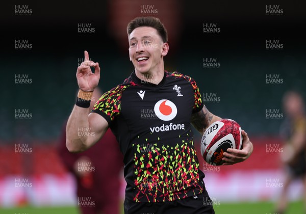 200226 - Wales Captain’s run - Josh Adams of Wales during Captain’s run ahead of their Six Nations match against Scotland
