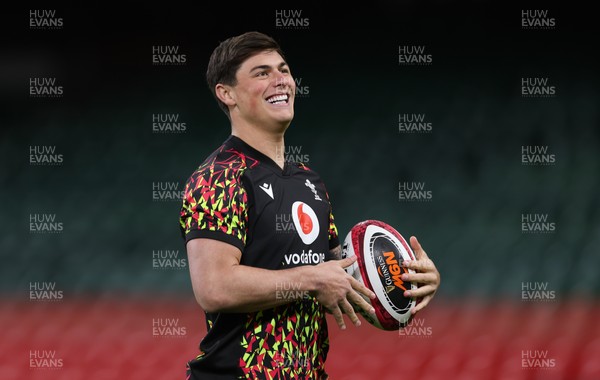 200226 - Wales Captain’s run - Louis Rees-Zammit of Wales during Captain’s run ahead of their Six Nations match against Scotland