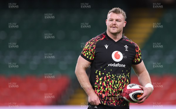 200226 - Wales Captain’s run - Dewi Lake of Wales during Captain’s run ahead of their Six Nations match against Scotland