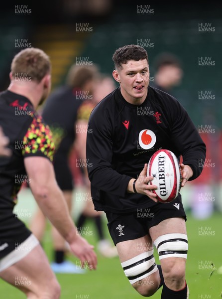 200226 - Wales Captain’s run - James Botham of Wales during Captain’s run ahead of their Six Nations match against Scotland