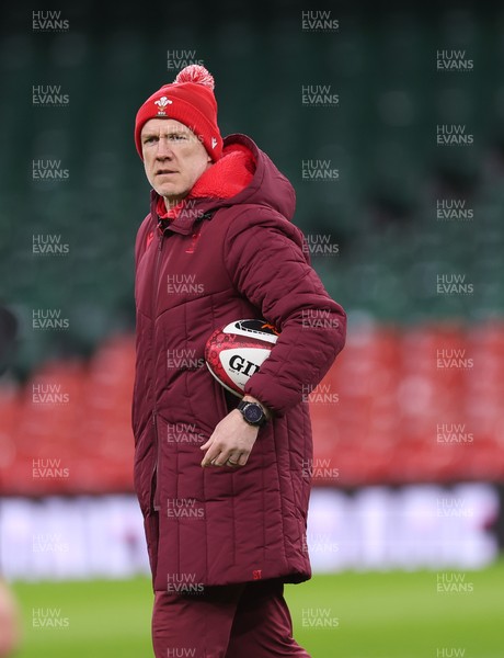 200226 - Wales Captain’s run - Wales head coach Steve Tandy during Captain’s run ahead of their Six Nations match against Scotland