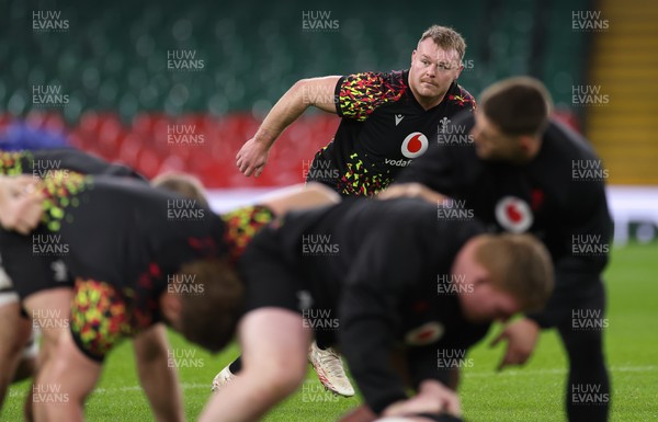 200226 - Wales Captain’s run - Dewi Lake of Wales during Captain’s run ahead of their Six Nations match against Scotland