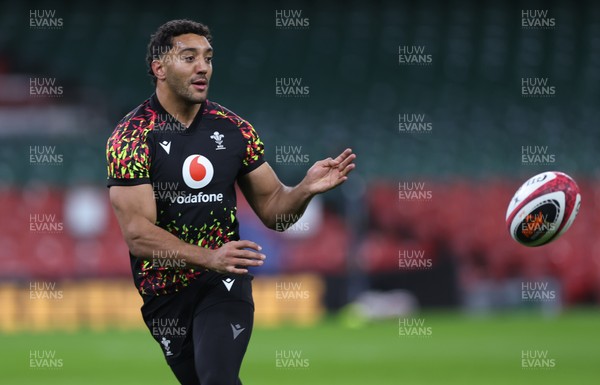 200226 - Wales Captain’s run - Gabriel Hamer-Webb of Wales during Captain’s run ahead of their Six Nations match against Scotland